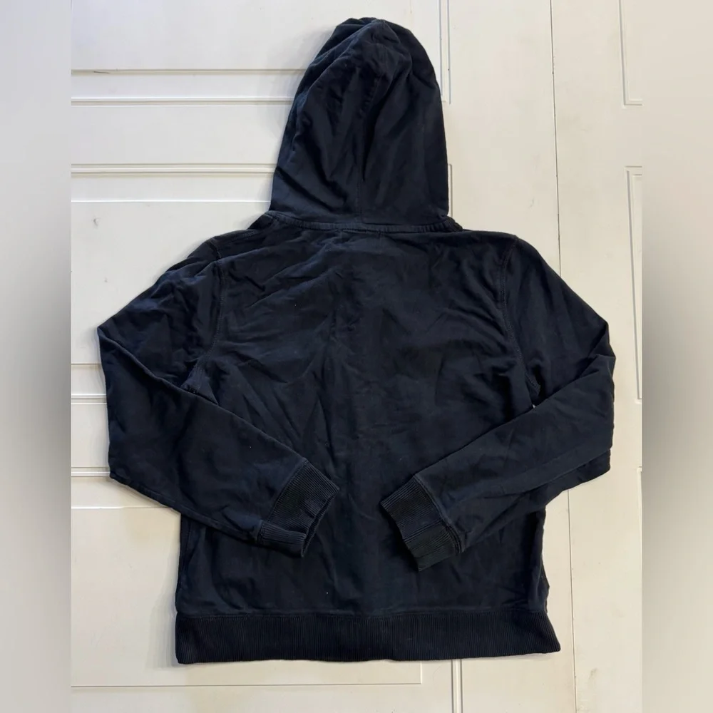 Lauren Ralph Lauren Black Label Hooded Button Up Jacket Black Hoodie Size PL - Picture 5 of 6